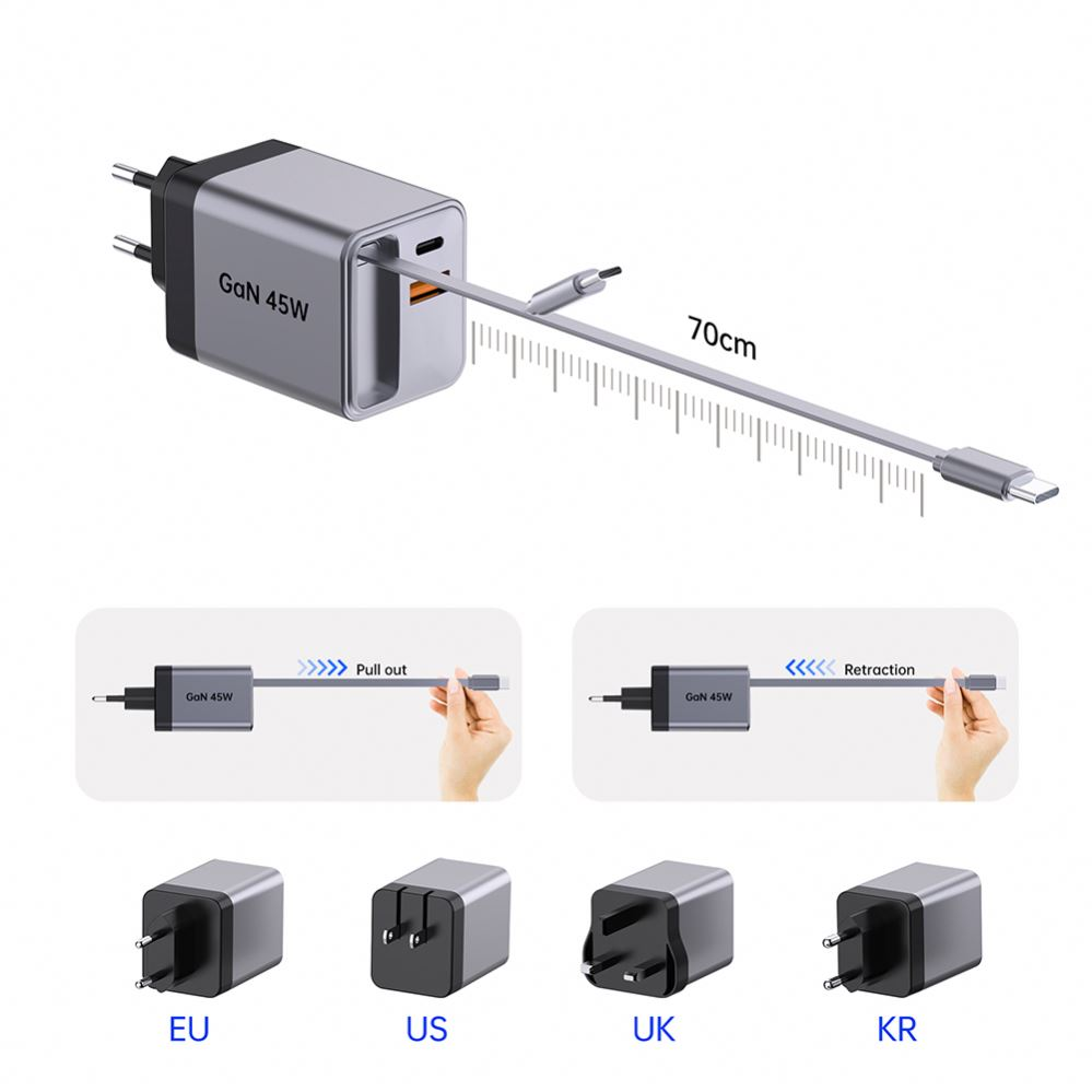 빠른 충전을 위한 새로운 인기: 접이식 고속 충전