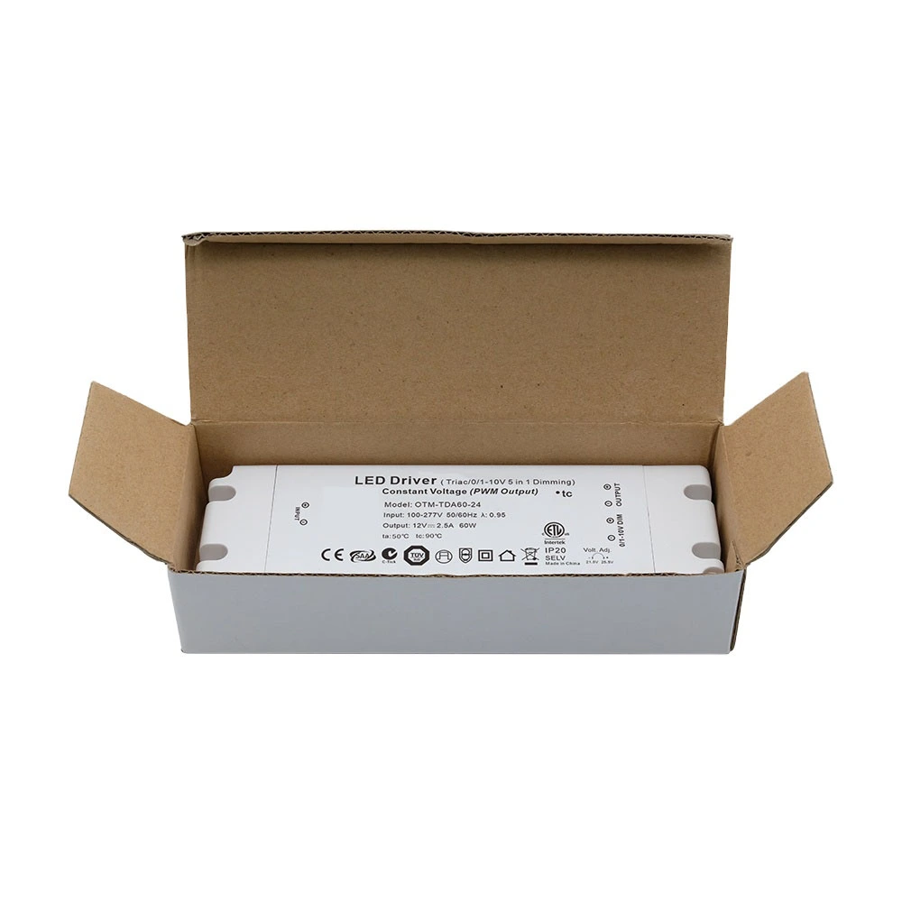 60W 정전압 초박형 트라이액 디밍 가능 LED 드라이버