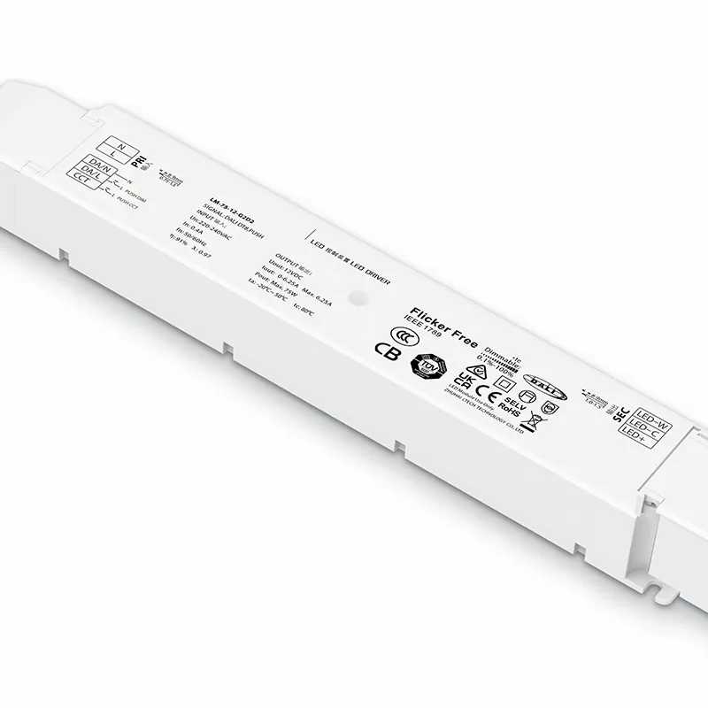 75W 12V 정전압 DALI 디밍 가능 LED 드라이버
