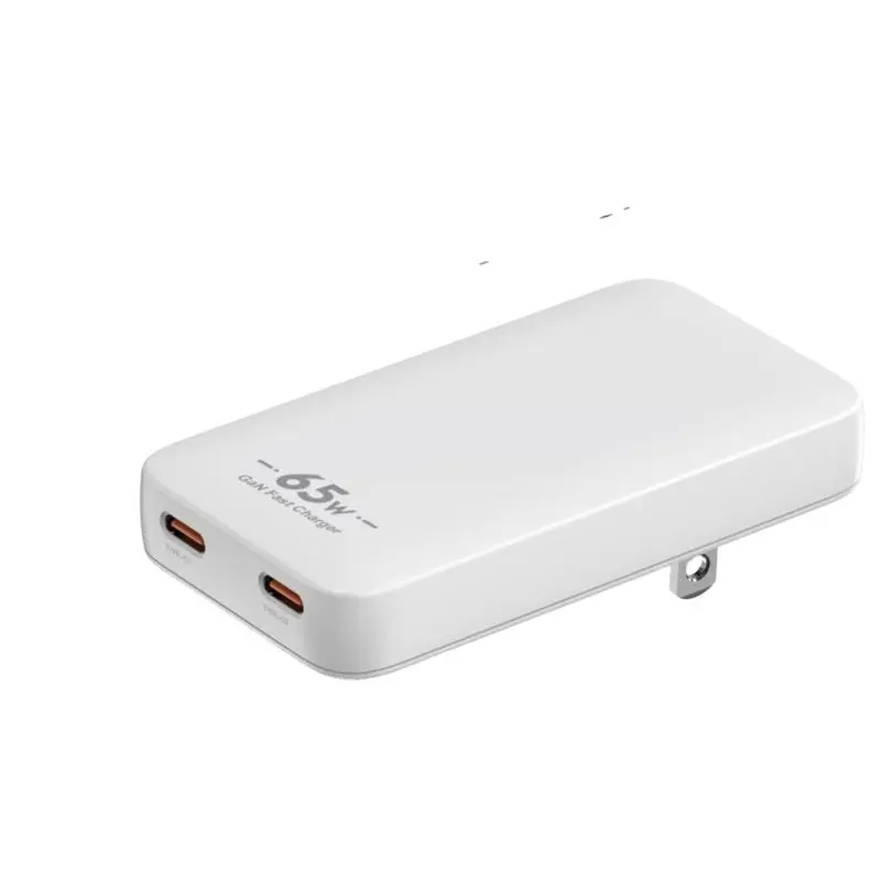 PD65W GaN USB-C 초박형 벽면 충전기 듀얼 포트 어댑터